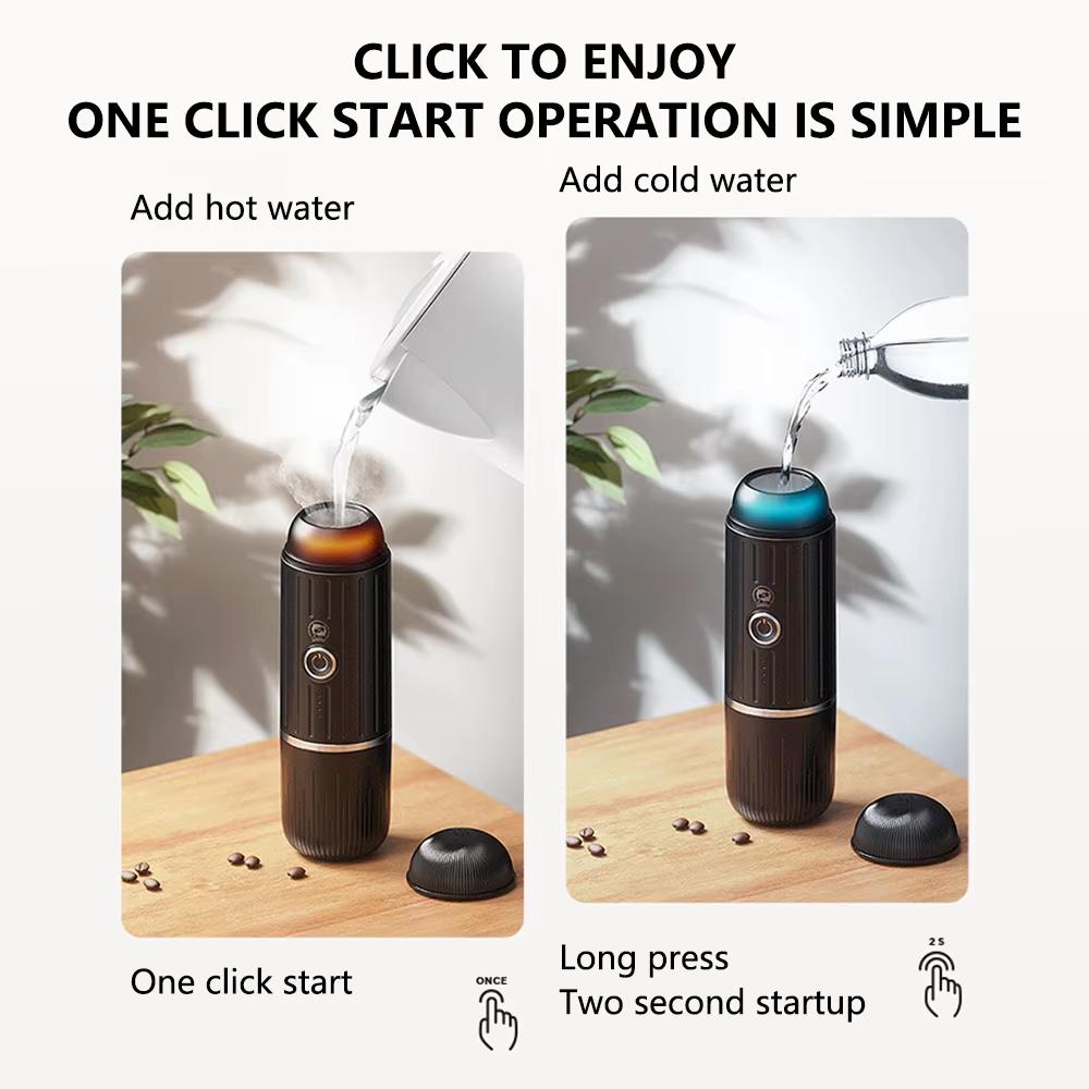ME2218 Portable Wireless Espresso Machine 19Bar 7500mAh 2-in-1 Coffee Maker Compatible with Nespresso & Ground Coffee