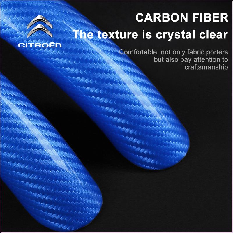 2pcs Carbon Fiber Non-Slip Steering Wheel Cover Car Accessories for Citroen DS SPIRIT 2 3 4 5 6 7 DS2 DS3 DS4 DS5 DS6 DS7