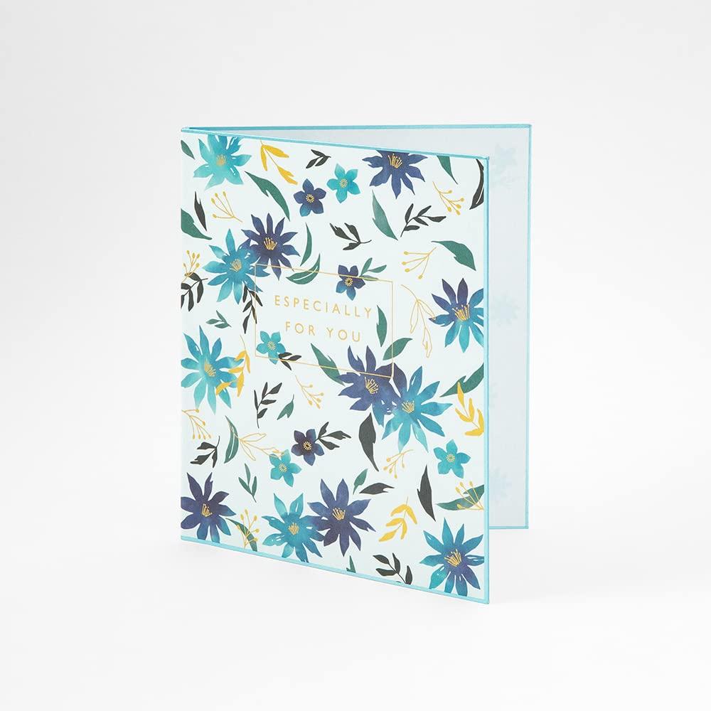 Midori Shikishi Colored Shikishi S Silk Floral Pattern Blue 33263006 Bi-fold