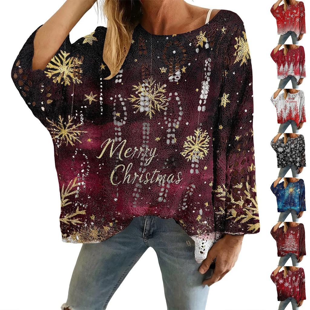 Women's Christmas Print Knitted Sweater Cardigan