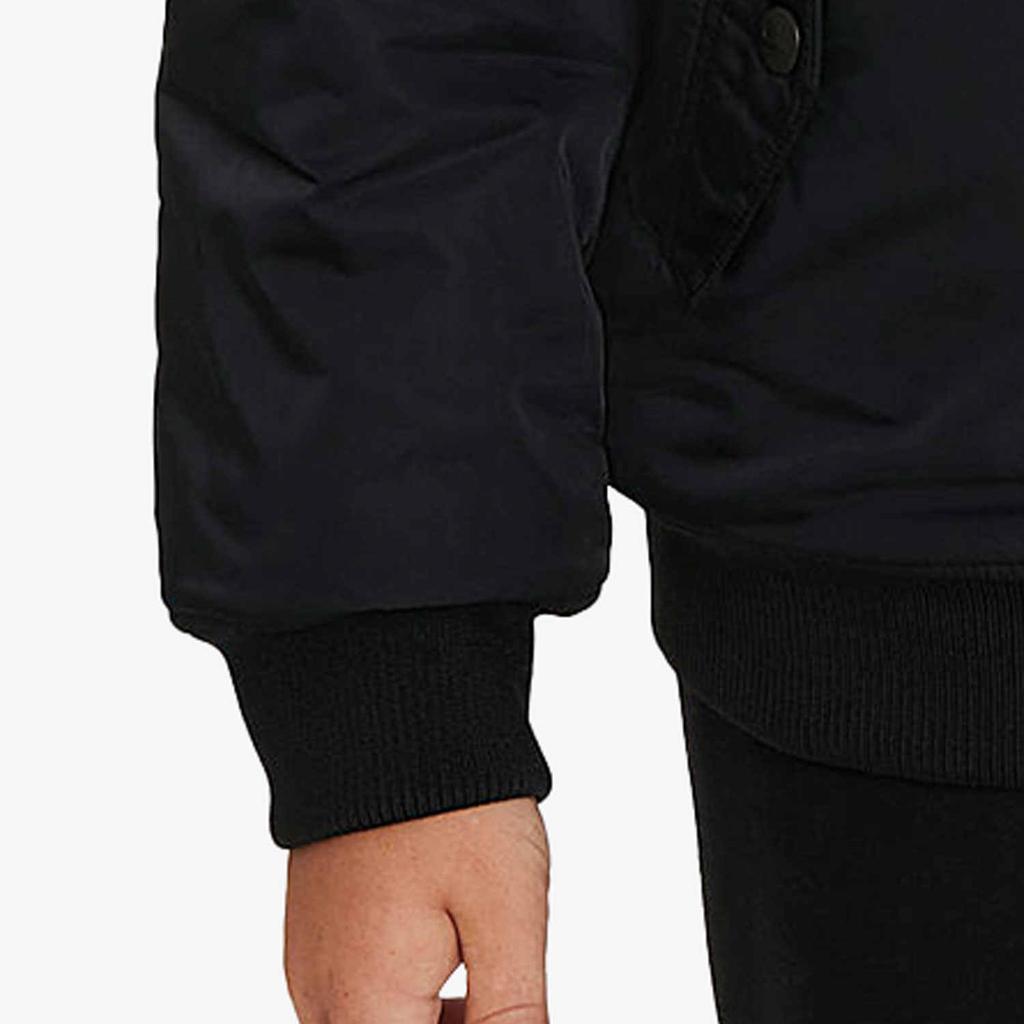 Nike Big Logo Print Fleece Sports Jacket Kids Outerwear Black DQ8303-010