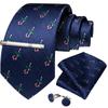 US Slik Mens Tie Clip Set Purple Striped Necktie Pocket Square Cufflinks Wedding