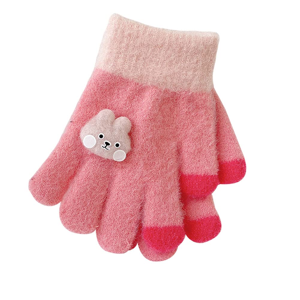eigenn and Fluffy Warm and for Fall and Rabbit Perfect for Girls and Ages Perfect for Commuting to and Outings Kids' Baby's Gloves, Cold-Proof Winter,