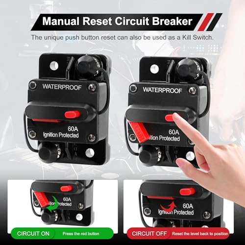 New 11A-111A Circuit Breaker 11V Trolling with Manual Reset Boat Manual Power Protect for Audio Fuse Car 18V DC Waterproof