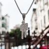 Men's Hip Hop Trendy Cartoon Zircon Pendant Titanium Steel Necklace - Light Luxury Clavicle Style