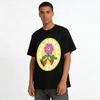 2023 Summer Time Cute Anthropomorphic Flower Print T-shirt Casual Vacation Style Loose Crew Neck Top Pure cotton T-shirt