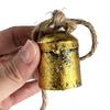 Christmas Column Bell Metal Texture Design Gradient Size Arrangement Natural Hemp Rope Lanyard Retro