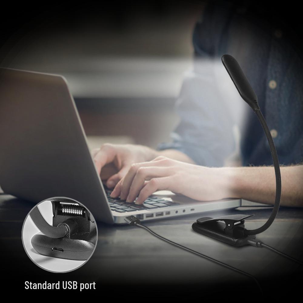 USB Rechargeable LED Clip-On Desk Lamp - Eye Protection Book Light for Dorms