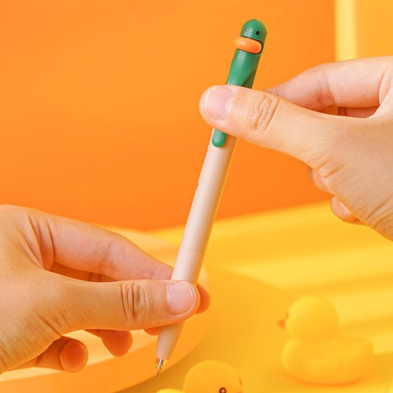 Cartoon Duck Gel Pen 0.5mm Tip Twist Action Gel Pen Quick Drying Journaling Pen Smooth Writing Experience for Writing