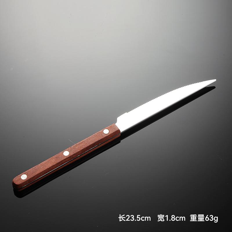 Stal nierdzewna 420 zachodni uchwyt na nity do jedzenia nóż widelec łyżka włoskie drewno różane 5 głównych sztuk prezent posiłek