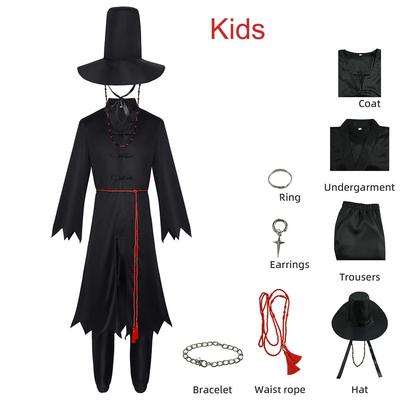Niños Cazademonios Saja Disfraz Cosplay Halloween Niñas Niños Kpop Saja Disfraz Tops Pantalones Sombrero Pendientes Set Fiesta Escenario