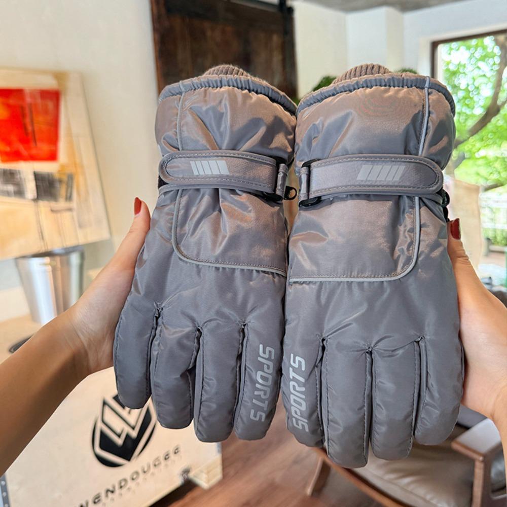 Winter Warm Outdoor Plush Mittens Windproof Cycling Gloves New Touchscreen Ski Gloves