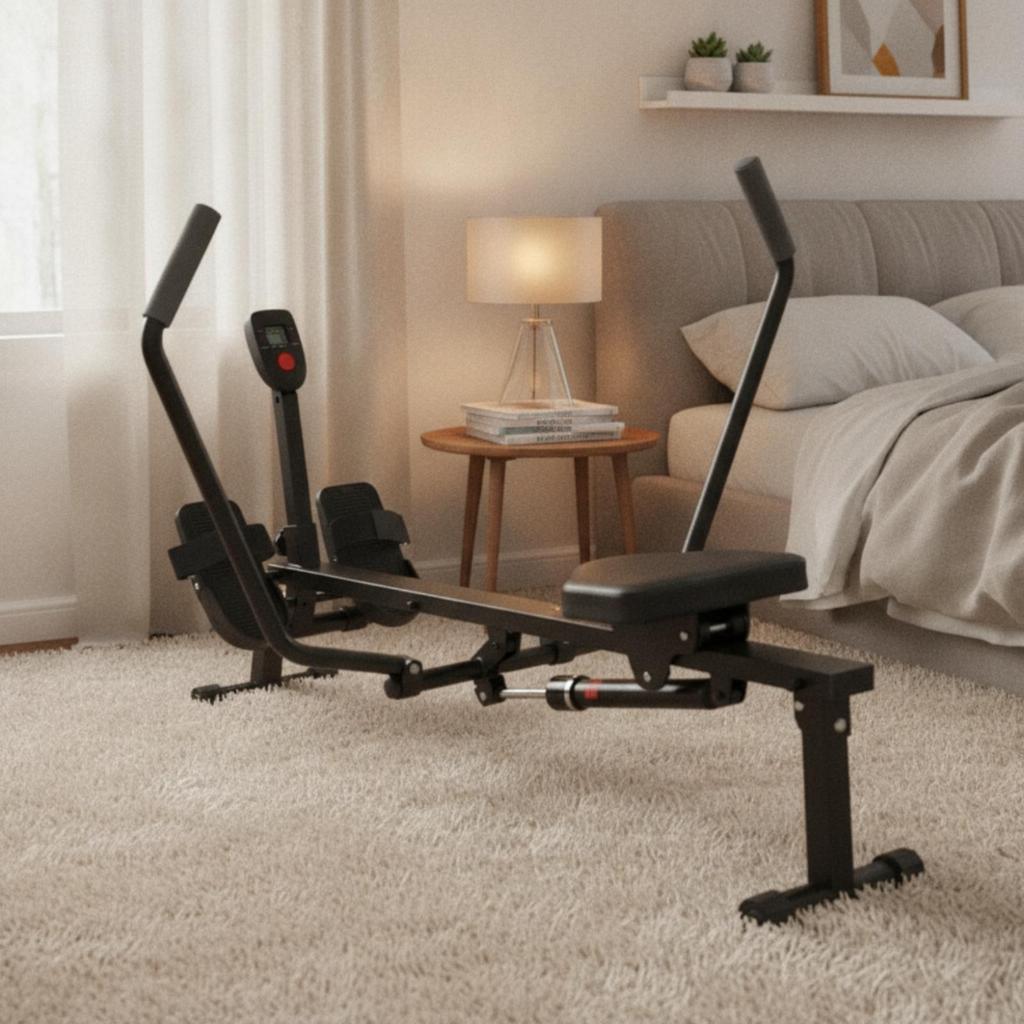 Hydraulic Rowing Machine Streamlined Compact Rower Quiet for Home Gym, Apartment
