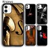 Krajews Wooden Violins Bow Music Phone Case Cover For iPhone 17 Air 16 15 14 Plus 11 12 13 Pro Max Plus Coque Fundas