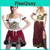 Flirty Bavarian Dirndl Dress With Corset Front And Middle Waist Design
