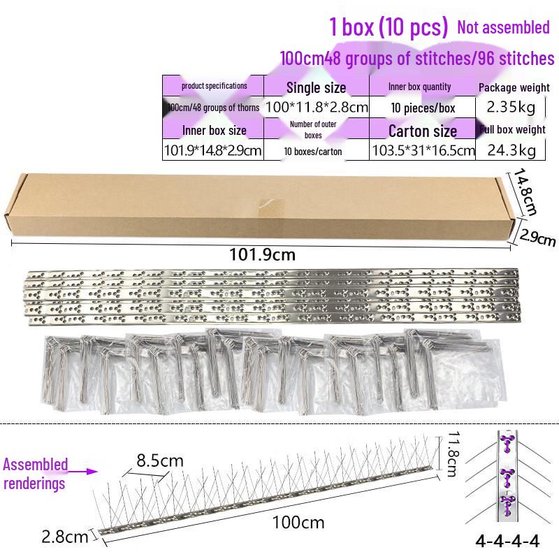 304 Stainless Steel Bird and Cat Deterrent Spikes