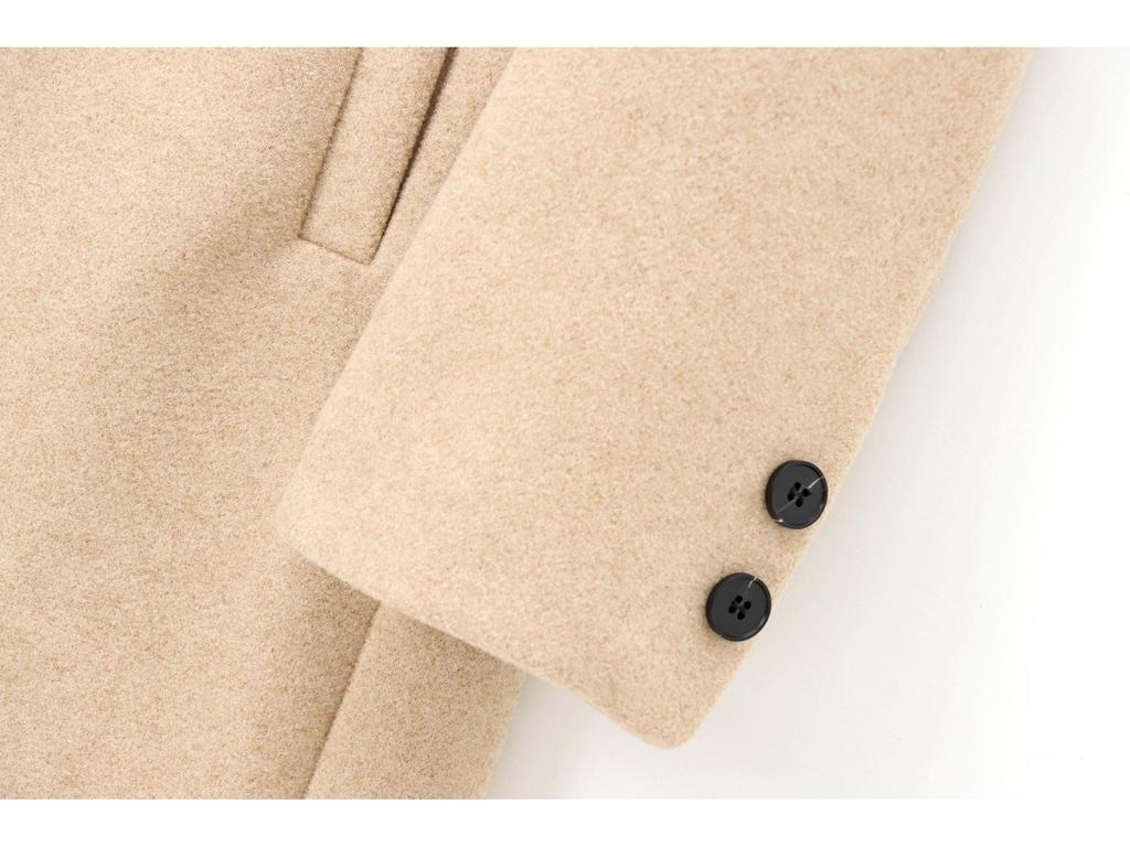 2024 Women's Off-White Long Sleeve Soft Lapel Coat - European & American Autumn Style