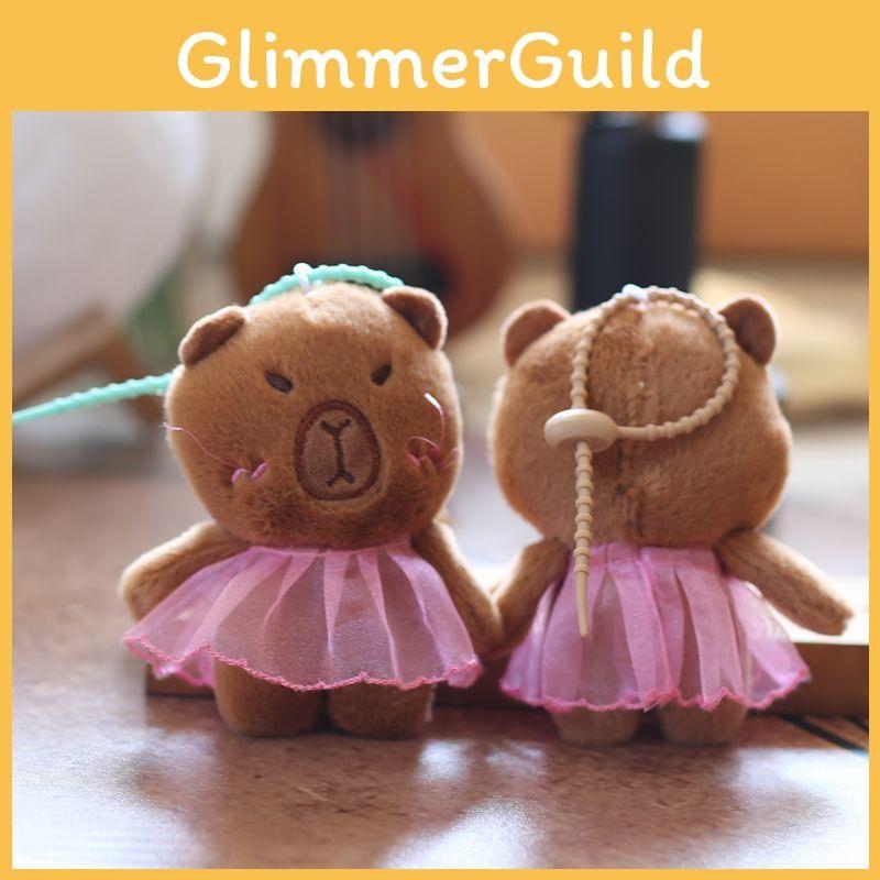 Capybara Cute Cartoon Animal Plush Keychain Soft Pp Cotton Filling Keys Bags
