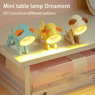 Mini Led Nachtlicht Cartoon Niedlichen Hund Hirsch Form Tisch Lampe Ornamente Desktop Handy Halterung