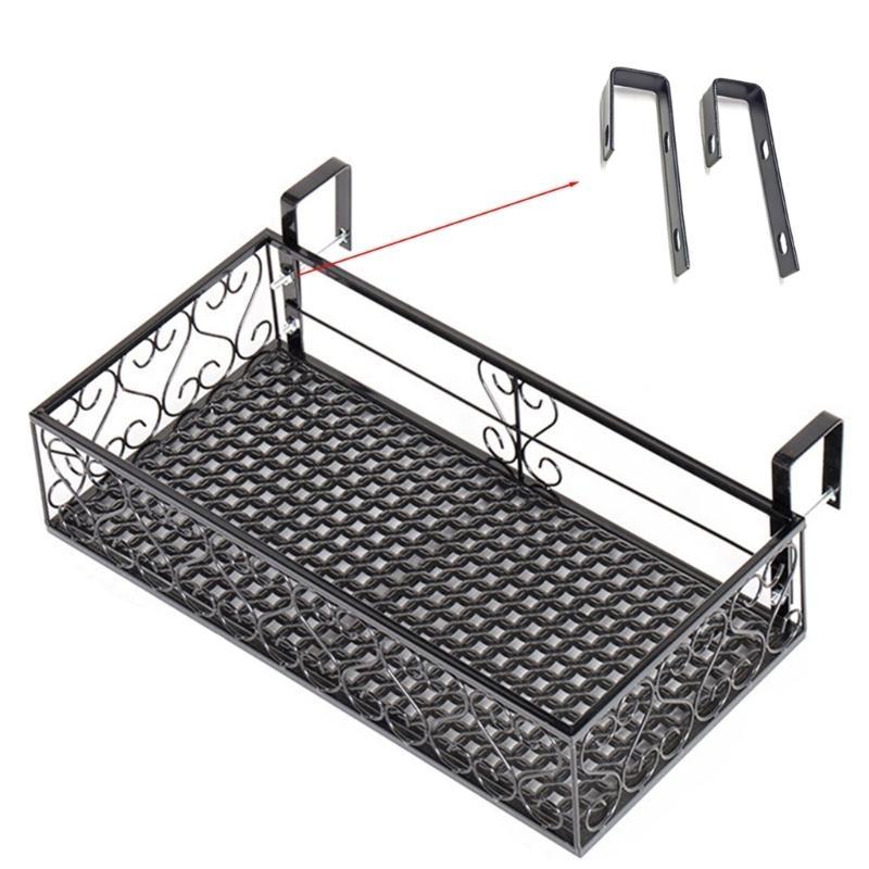 Rectangle Hanging Flower Pot Rack Flowerpot Storage Balcony Pot