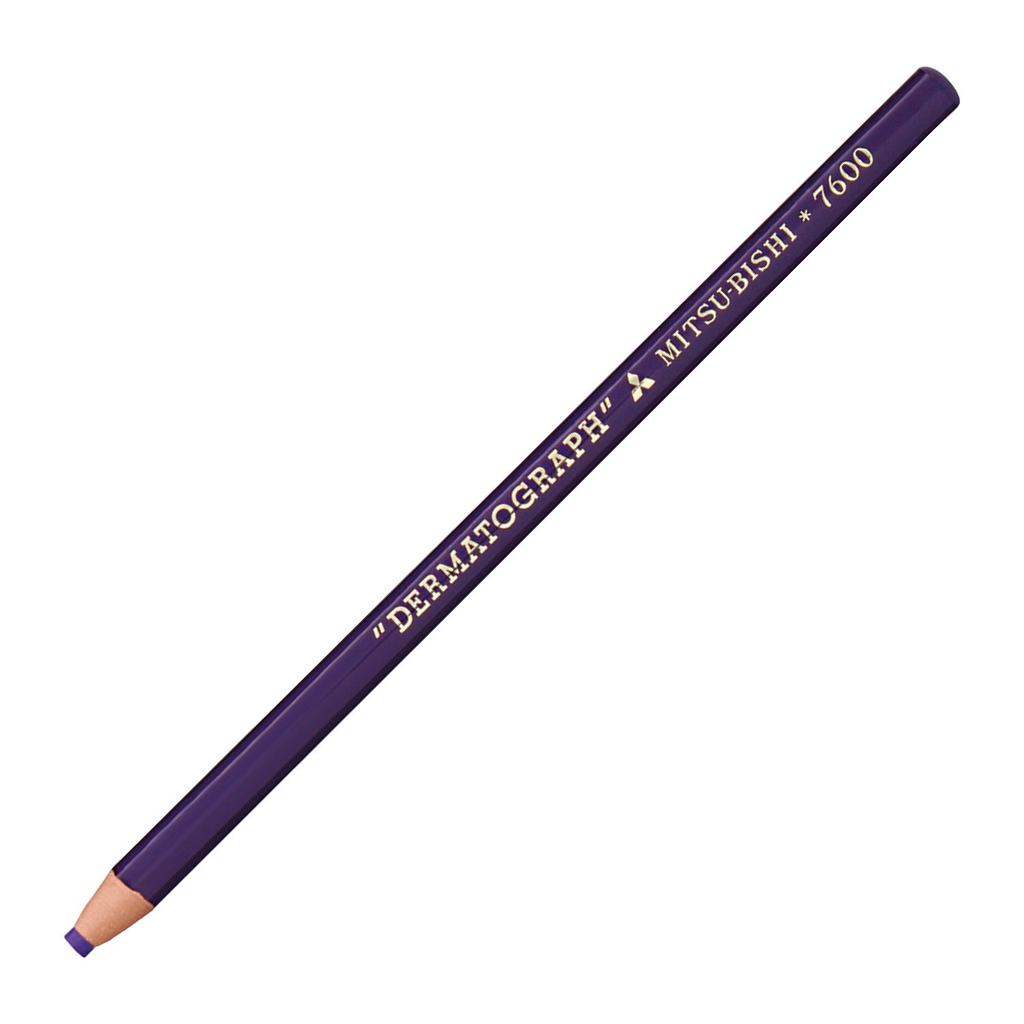 Mitsubishi Pencil Dermatograph Colored Pencils 7600 1 Oil-Based No. Purple, Dozen, K7600.12