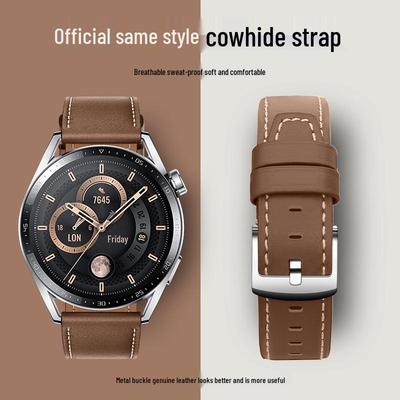 Huawei GT3/Watch4 Pro Äkta Läder Nötskinn Smart Klockarmband