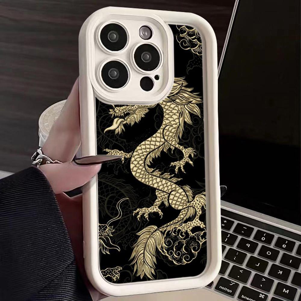 N81 Sárkány dizájn művészet Puha Angyalszemek Telefontokok Samsung A54 A34 A13 A14 S23 S24 Ultra S20 FE Xiaomi Redmi Note 13 12C Ütésálló Tok