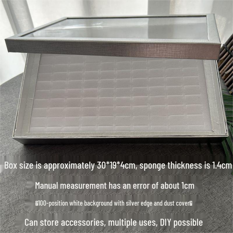 100-Position Large Capacity Clear Earring, Ring, Necklace, and Pendant Organizer Box