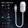 Mini Galaxy Projector Night Light 360° Adjustable Starry Star Ambient Lamp 12 Films USB Atmosphere Light for Car & Bedroom Decor