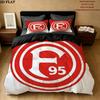 Ensemble de couette à motif de football de Francfort Housse de couette Taie d'oreiller Cadeau d'anniversaire pour la maison(1 housse de couette + 2 taies d'oreiller, sans garniture.)