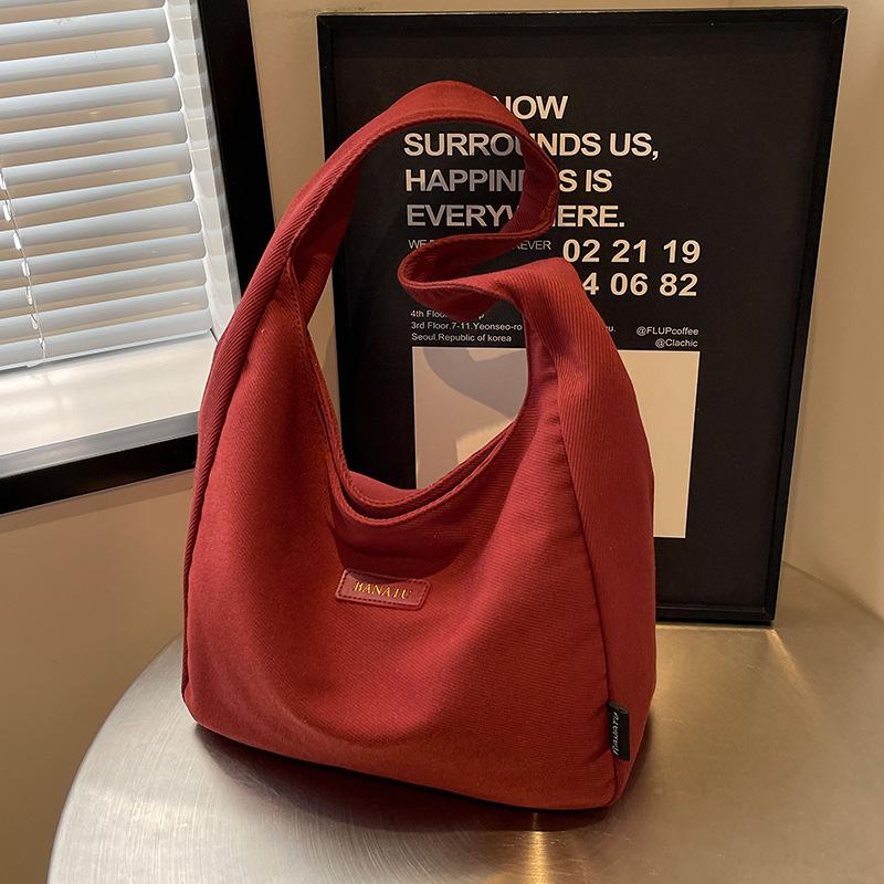 

Полотно-сумка жіноча сумка-тоут великої місткості весна-літо 2024 нова універсальна тканинна сумка через плече, портативна сумка для щоденних поїздок червоний