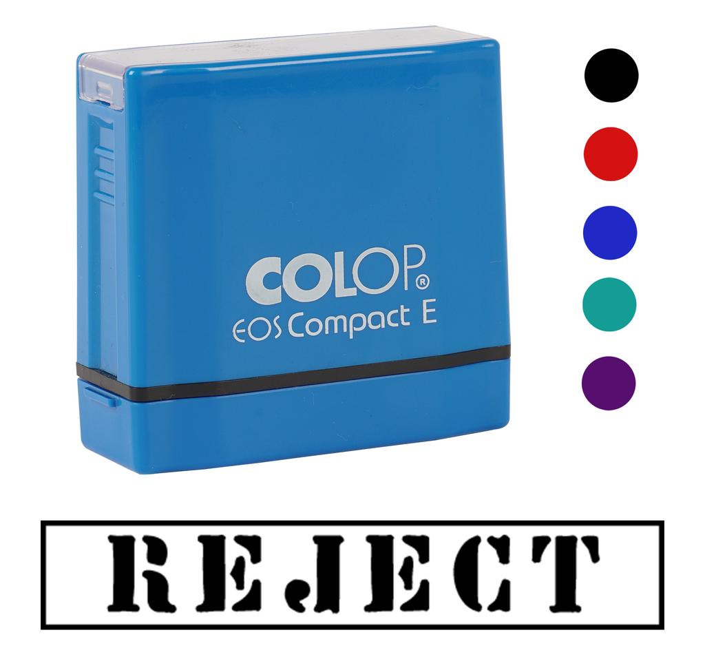 Printtoo Reject Self Inking Rubber Stamp Pre-Inked Office Stamp- Home Office Business Stationery, Black- 42 X 9