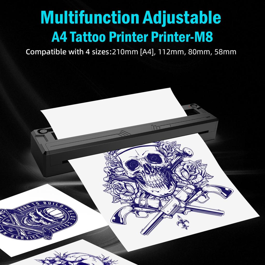 Cost-Effective Portable Ultra HD Tattoo Thermal Printer for Matte A4 Transfers