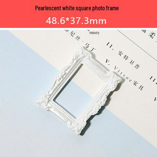 Retro Cream Glue Epoxy Resin Miniature Photo Frame DIY Dollhouse Accessories