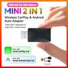 Wired To Wireless Carplay&Android Auto AI Box 2 In 1 Mini Adapter Plug And Play Dongle Fast Connect Compatible with 99% of Cars