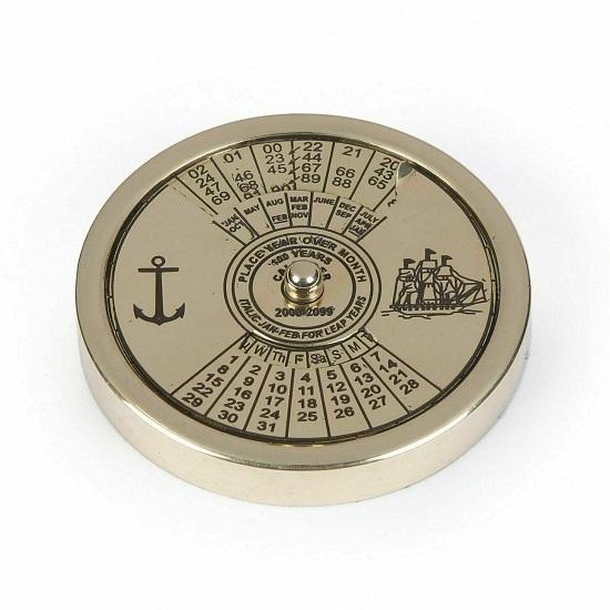 Calendar de 100 de ani, greutate hârtie pentru calendar din alamă, cadou de aniversare, cadou de Ziua Îndrăgostiților, cadou de birou, cadou pentru el, cadou de zi de naștere