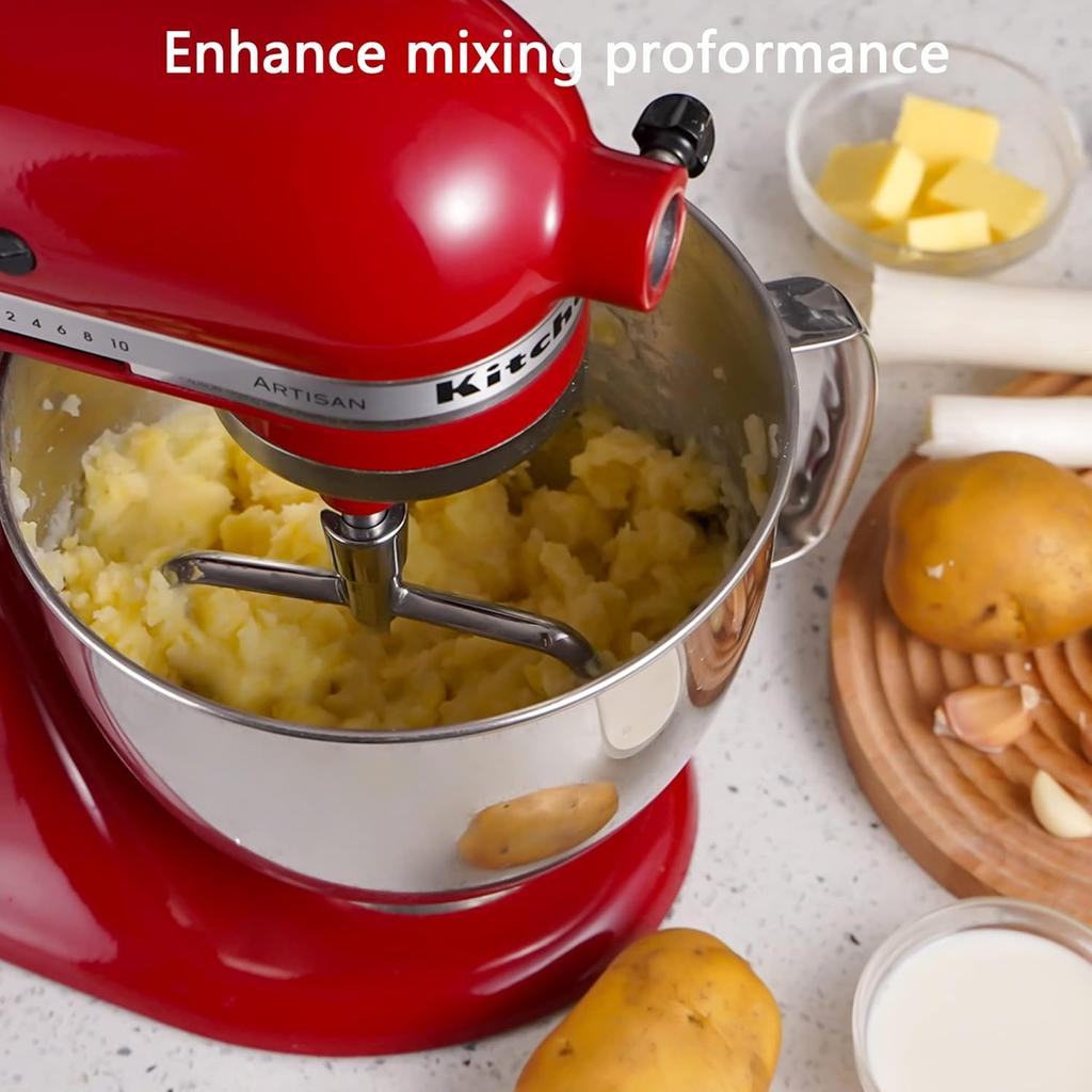 Beater Blade for Kitchenaid Mixer Tilt-head 4.5-5.0 Qt Stand Mixers, Stainless Steel Dishwasher Safe, Perfect Pastry Paddle Attachment
