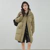 Chaqueta de plumón para mujer, modelos medianos y largos, nueva chaqueta de invierno de alta gama con cuello alto y grosor aumentado