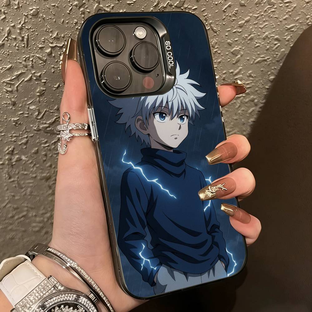Killua HXH-h X Hunter Phone Case For iPhone 17,16,15,14,13,12,11 Plus,Pro Max,XS,Colorful Silver Black Cover