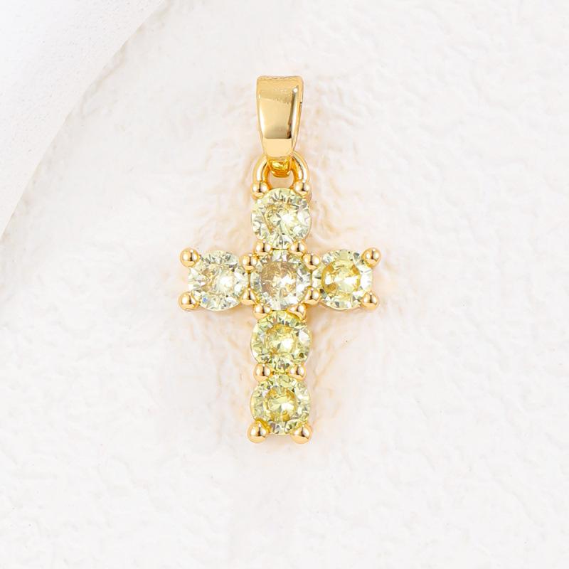 Exquisite Copper Micro-Plated Gold Birthstone Pendant for Every Month