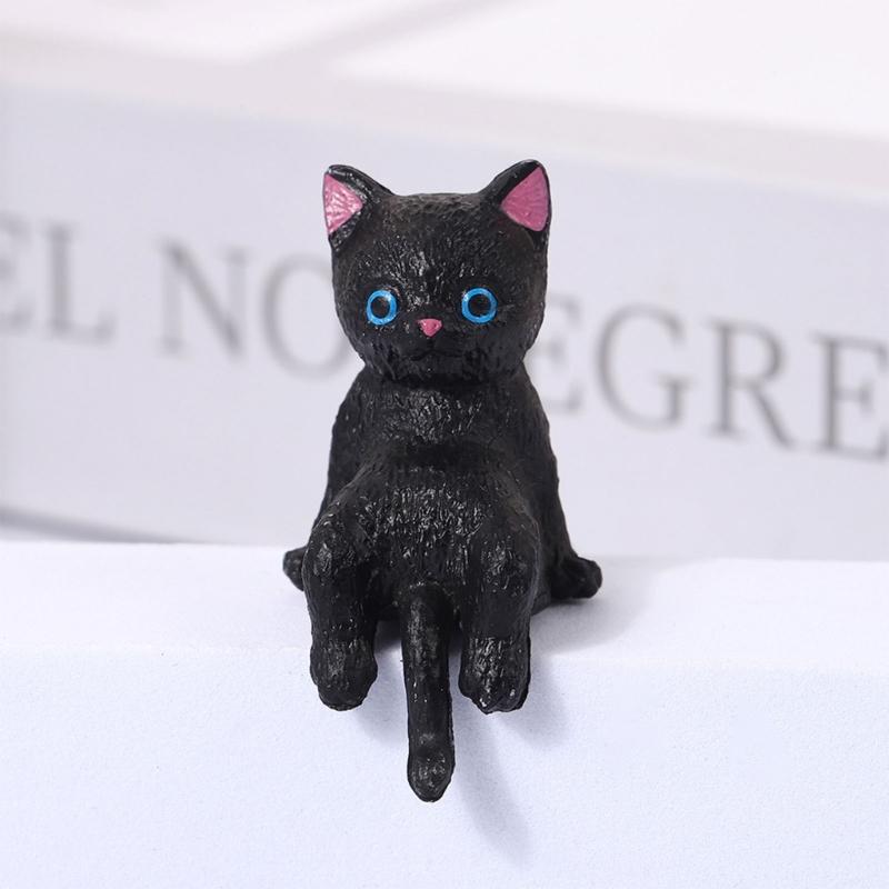 Cats Fingurine Computer Monitor Decors Mini Dog Kitties Screen TV Decorations Personality Car Accessories Mascots Craft