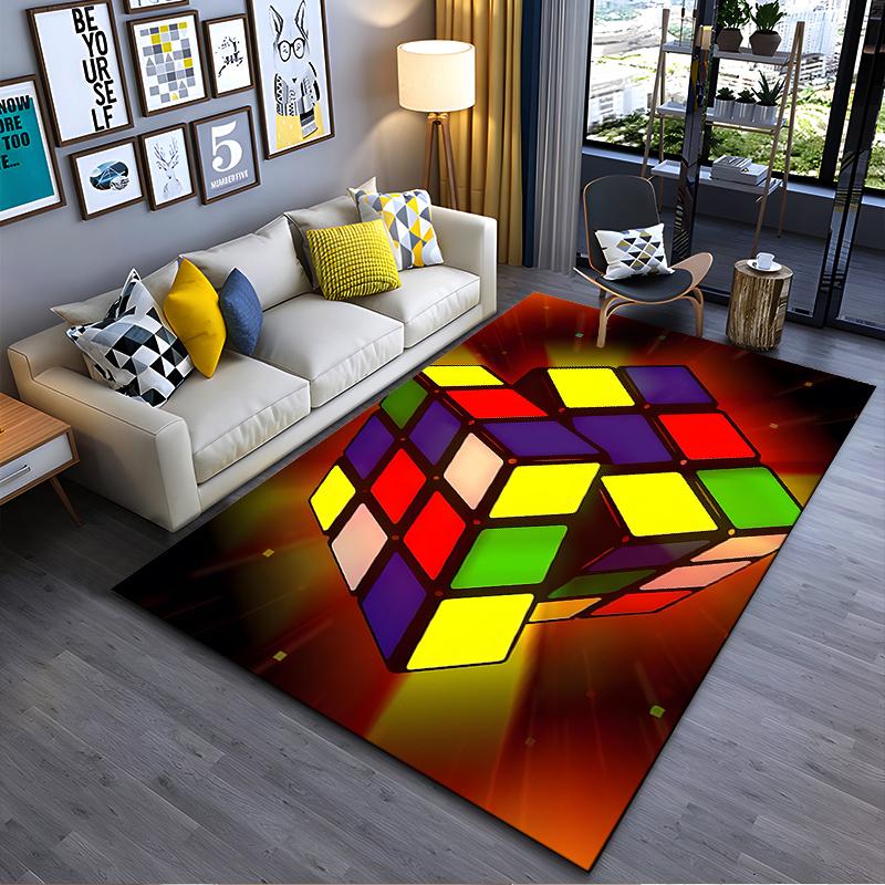 

character English title: Stylish logo carpet with blue and gold crown design Suitable for use as anti-slip game mat for living room and bedroom sofas 40x60cm( 15x23in )