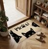 Black Cat Rainbow Kawaii Carpet Mat Rug Home Decoration Living Room Bedroom Cute Kitty Pet Theme Colorful Stripe Floor Mat