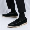 Fashion High Quality Men New Suede Sneakers 2025 Fashion Brand Black Slip-On Solid Sport Shoes Men's Pointed Loafers Shoes Size 38-46