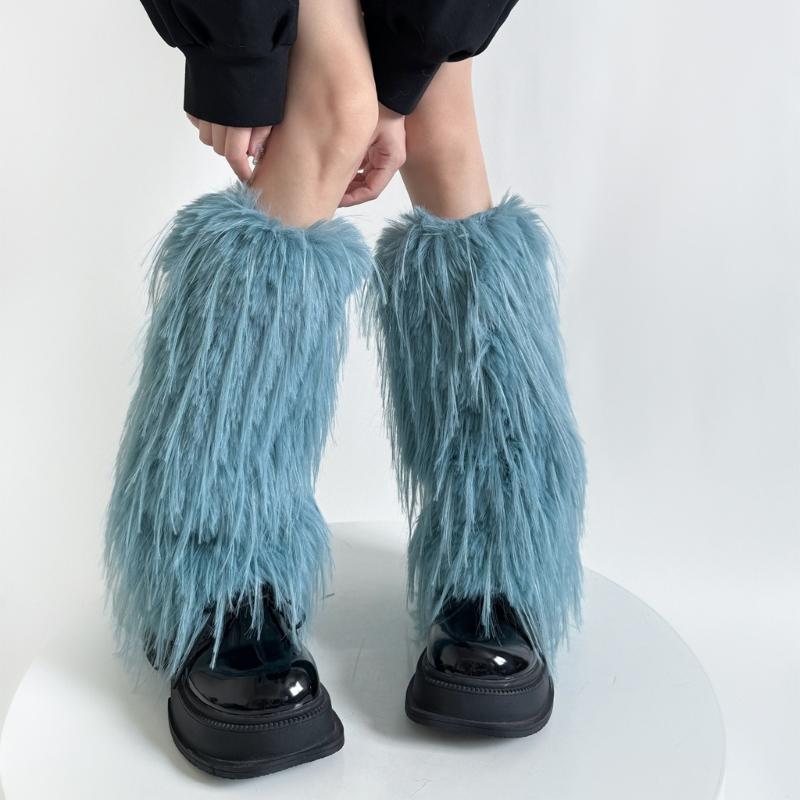 Women's Thick Fuzzy Leg Warmers Soft Plush Boot Covers Toppers for Costume Parties Winter Fashion Accessory Leg Gaiters