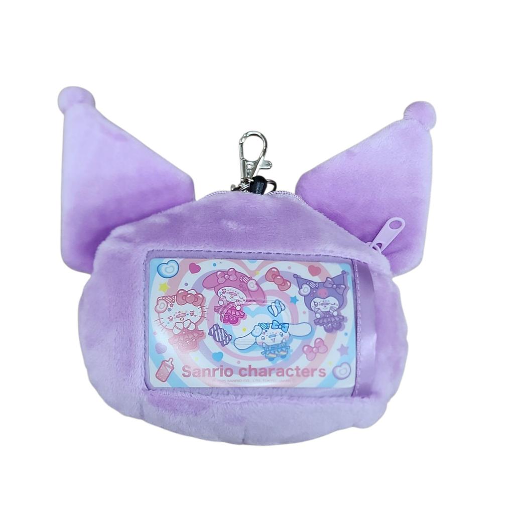 Hatayama Shoji Sanrio Face Reel Pass Case Decora Kuromi H11 x W13cm 63203116 Approx.