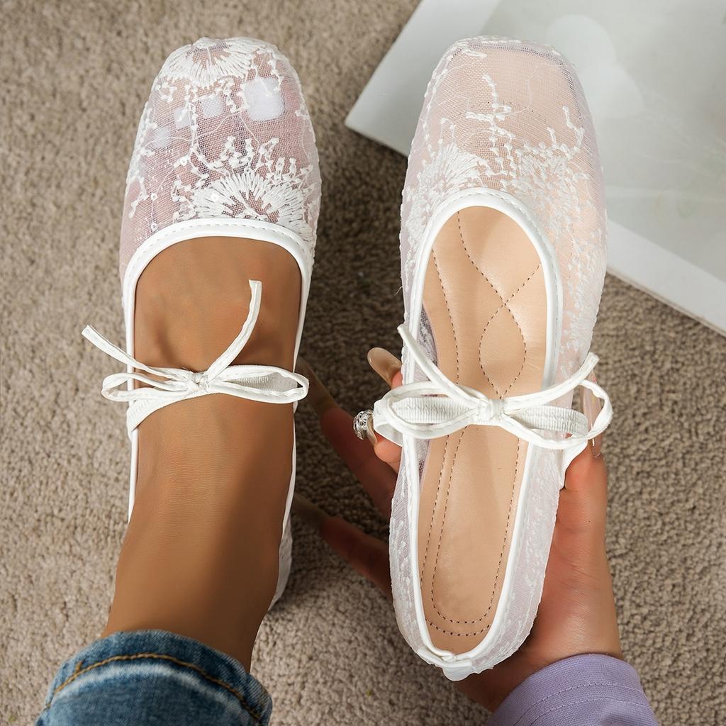 Nieuwe Stijl Platte Dames Schoenen met Vierkante Neus en Lage Opening