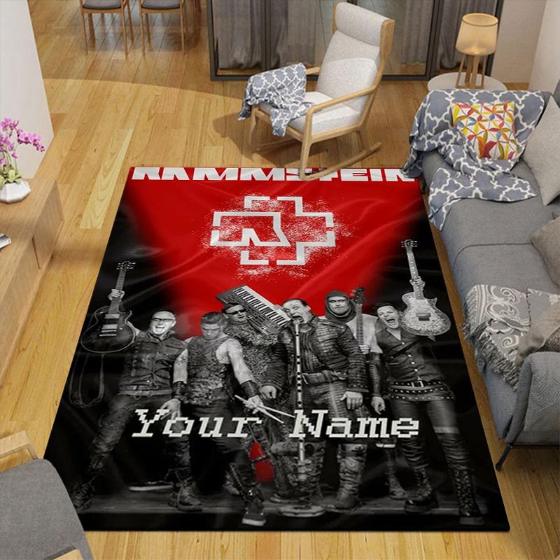 Custom 1Pc Rammstein Metal Music Band Rug Office Carpet Indoor Outdoor Entrance Doormat Nonslip Soft And Comfortable Living Room D2915232
