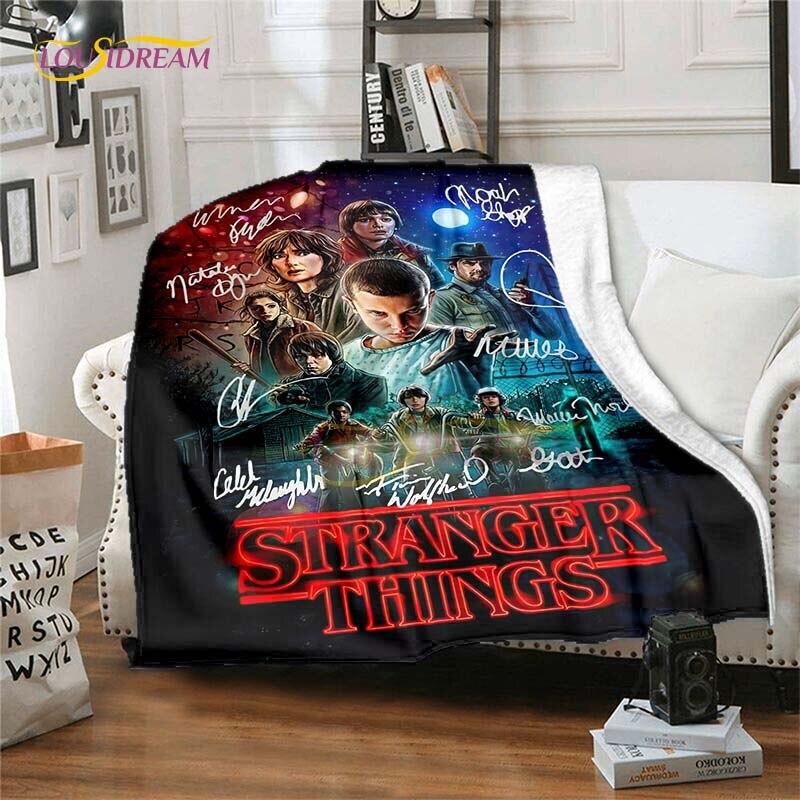 Horké hororové filmové deky Stranger Things na postele Měkká tenká deka Velikost Queen Římský dekor Zimní povlak na přikrývku Dětský dárek Piknik