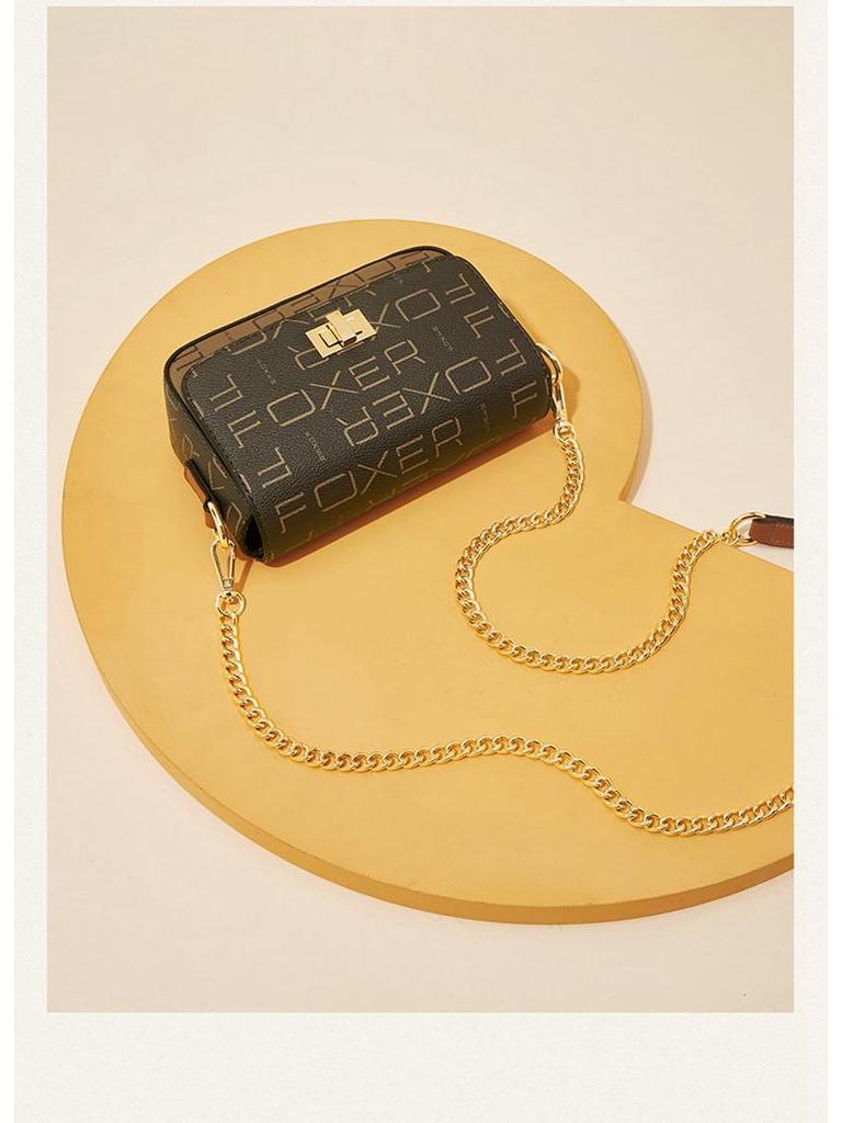 FOXER Golden Fox Women's Printed Crossbody Phone Bag with Chain